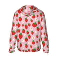 thumbnail image 3 of Balery Hand Drawn Strawberry Men's Women's UPF 50+ Sun Protection Lightweight Hoodie Performance Long Sleeve Shirt for Fishing Running-Large, 3 of 9
