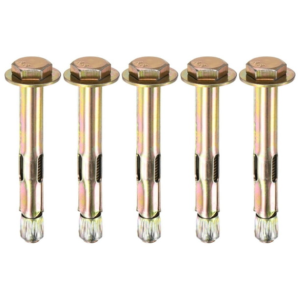 Uxcell 5-Pack M8 x 70mm Tornillos de expansión hexagonales externos de acero galvanizado de hierro-carbono para concreto