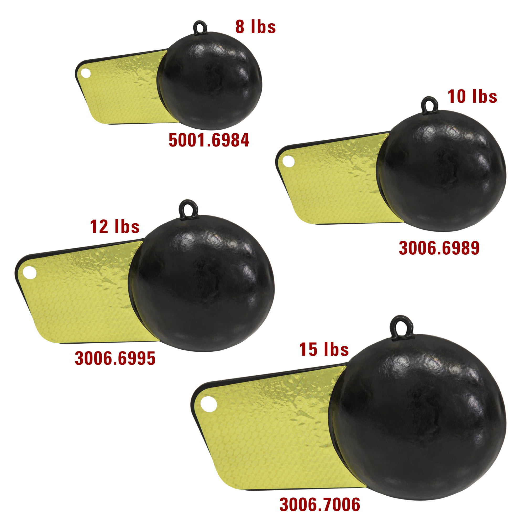 Extreme Max 3006.6984 Coated Pancake Downrigger Weight - 8 lbs. with Gold Flash