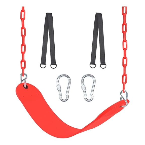 KINSPORY Outdoor Playground Swing Seat Set, 66" Heavy Duty Coated Iron Chain Sensory Swing, Accessories with Snap Hooks and Hanging Straps