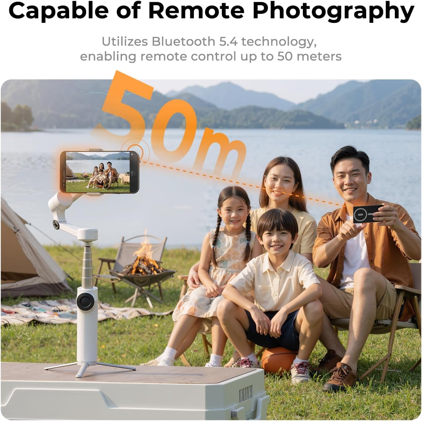 K&F CONCEPT 4K/1080p Vlog Selfie Monitor Screen Wireless Magnetic Back Camera  for iPhone Android Phone, Selfie Monitor with 164ft Range, P2P Wireless, Black