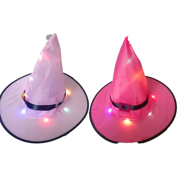 Luces de sombrero de bruja para decoración de Halloween, 2 piezas colgantes iluminadas para Halloween, luces de decoración de Halloween