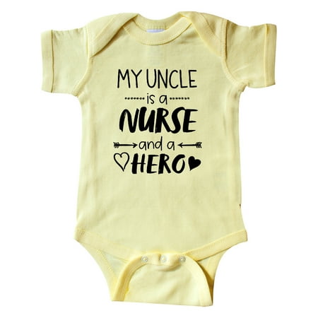 

Inktastic My Uncle is a Nurse and a Hero Gift Baby Boy or Baby Girl Bodysuit