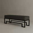 thumbnail image 3 of American Home Classic Laurence Steel Bench in Matte Black/Black Boucle, 3 of 5