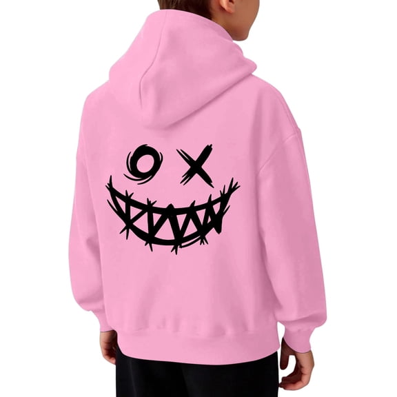 Gyexs Boy's Graphic Hoodie Long Sleeve Hooded Sweatshirts Pullover Tops Streetwear #03 Pink 3-4 Years