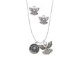 thumbnail image 2 of Delight Jewelry Silvertone Texas State Seal Silver tone Guardian Angel Charm Necklace and Stud Earrings, 2 of 4