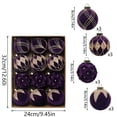 thumbnail image 7 of Flocked Christmas Ball Ornaments Set of 12, Textured Xmas Tree Baubles, Hanging Holiday Decorations for Tree Wreath Home Party Decor - Purple, 7 of 7