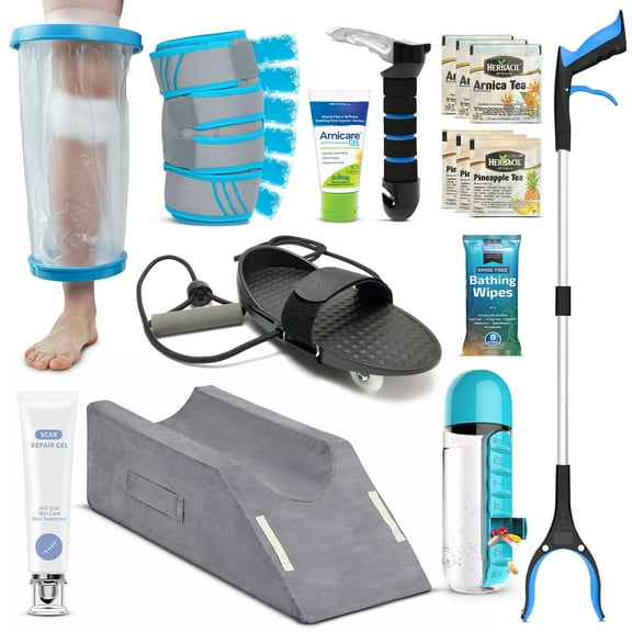 JD Care Knee Surgery Recovery Kit (27 pc set) – Post Surgery Comfort & Mobility Supplies