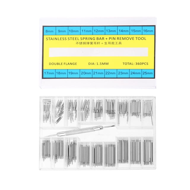 EeaseCA 1 Set of Durable Watch Repair Kit Watch Kit Bag Watch Strap Band Spring Bar Link Pin Remover Tool Repair Tools for Home Watchmaker (8MM-25MM Silver)