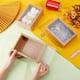 thumbnail image 3 of 10 cajas de regalo de cartón kraft marrón con cajón, caja de regalo de plástico translúcido con tapa y ventana esmerilada de PVC., 3 of 9