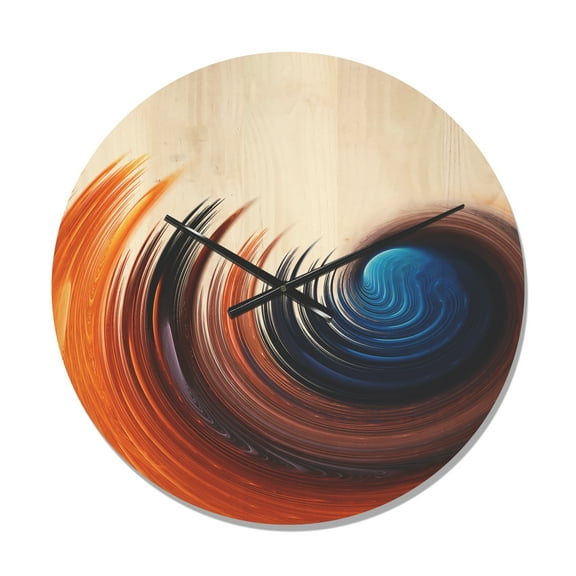 Designart 'Elegant Fractal Spiral Design ' Modern Wood Wall Clock