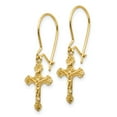 thumbnail image 2 of Real 14kt Yellow Gold Polished Crucifix Earrings; for Adults and Teens; for Women and Men, 2 of 3