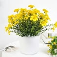 thumbnail image 5 of Cififendec Simulation Flowers Plastic Flowers Fake Silk Colorful Flower Bouquet Outdoor Autumn Decoration Realistic UV Outside Faux Plants for Garden Porch Home(Yellow), 5 of 5