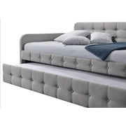 HMD Fulham Upholstered Twin Daybed with Trundle, Gray