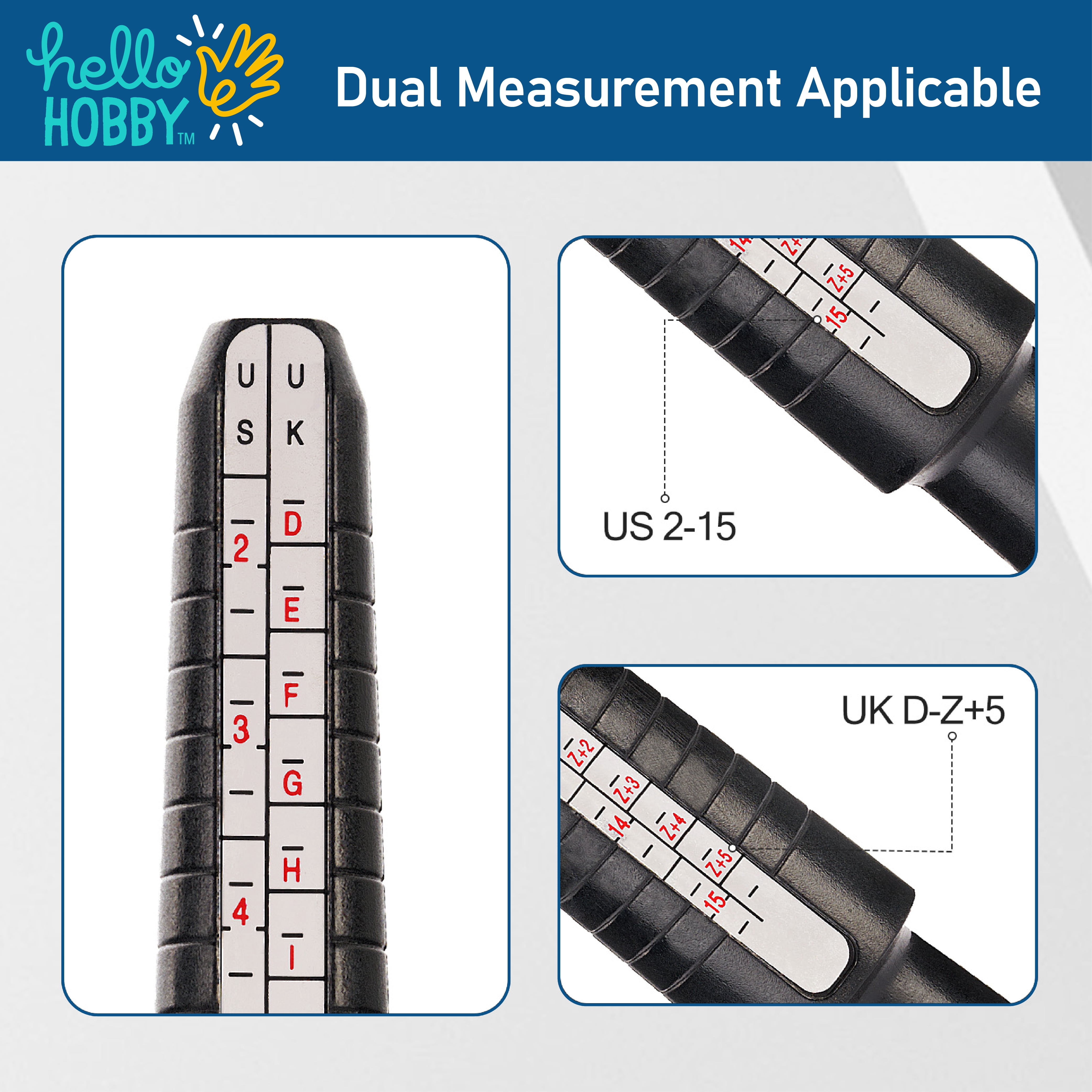 Hello Hobby Plastic Ring Mandrel – Lightweight Ring Sizer, Shaping & Display Tool for Jewelry Making & DIY Crafts