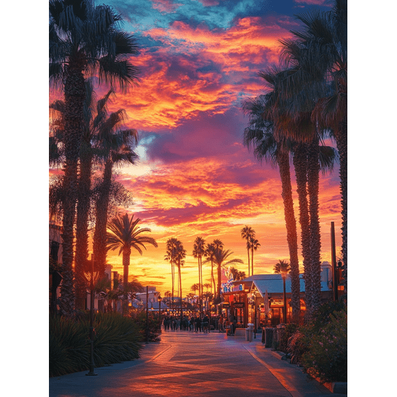 Tropical Sunset Palm Tree Canvas Print/Wall Art， Perfect for Living Room， Bedroom， Office， Hotel， and Restaurant Decoration.