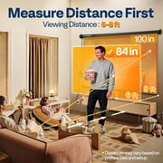 SPECSTAR Motorized Projector Screen with Remote, 16:9 84 Inch Auto Electric Projection Screen, HD 4K Movie Screen for Home Theater, Cinema, Office (73 x 41 Black)