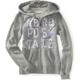 thumbnail image 1 of Aeropostale Sudadera con capucha y cremallera completa Aero Stacked 87 para mujer, gris, XS Aeropostale  Sudadera, 1 of 1