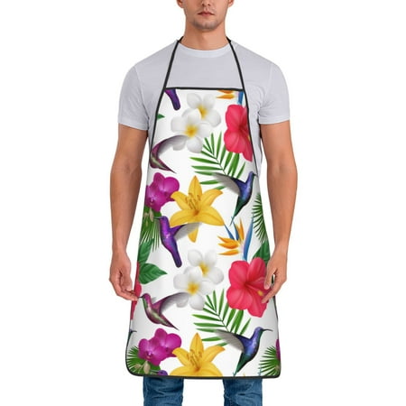 

Adjustable Bib Apron - Hummingbird No.J91 Waterdrop Resistant Cooking Apron Kitchen Aprons for Men Women