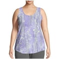 thumbnail image 2 of Plus Size Tank Tops for Women Sleeveless Round-neck Plus Summer Casual Printed Loose Camisoles Tank Purple XXL, 2 of 6