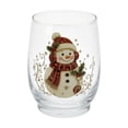 thumbnail image 2 of Christmas Printed Stemless Clear Glass Cup, 560ML Holiday Art Deco Drinking Mug for Home Xmas Party, 2 of 6