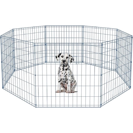 YRLLENSDAN 24'' Dog Pen for Outside, 8 Panel Exercise Fences Dog Kennel for Backyard Pet Playpen Crate Fence Pet Gate with Door Puppy Play Yard for Small Medium Large Dogs