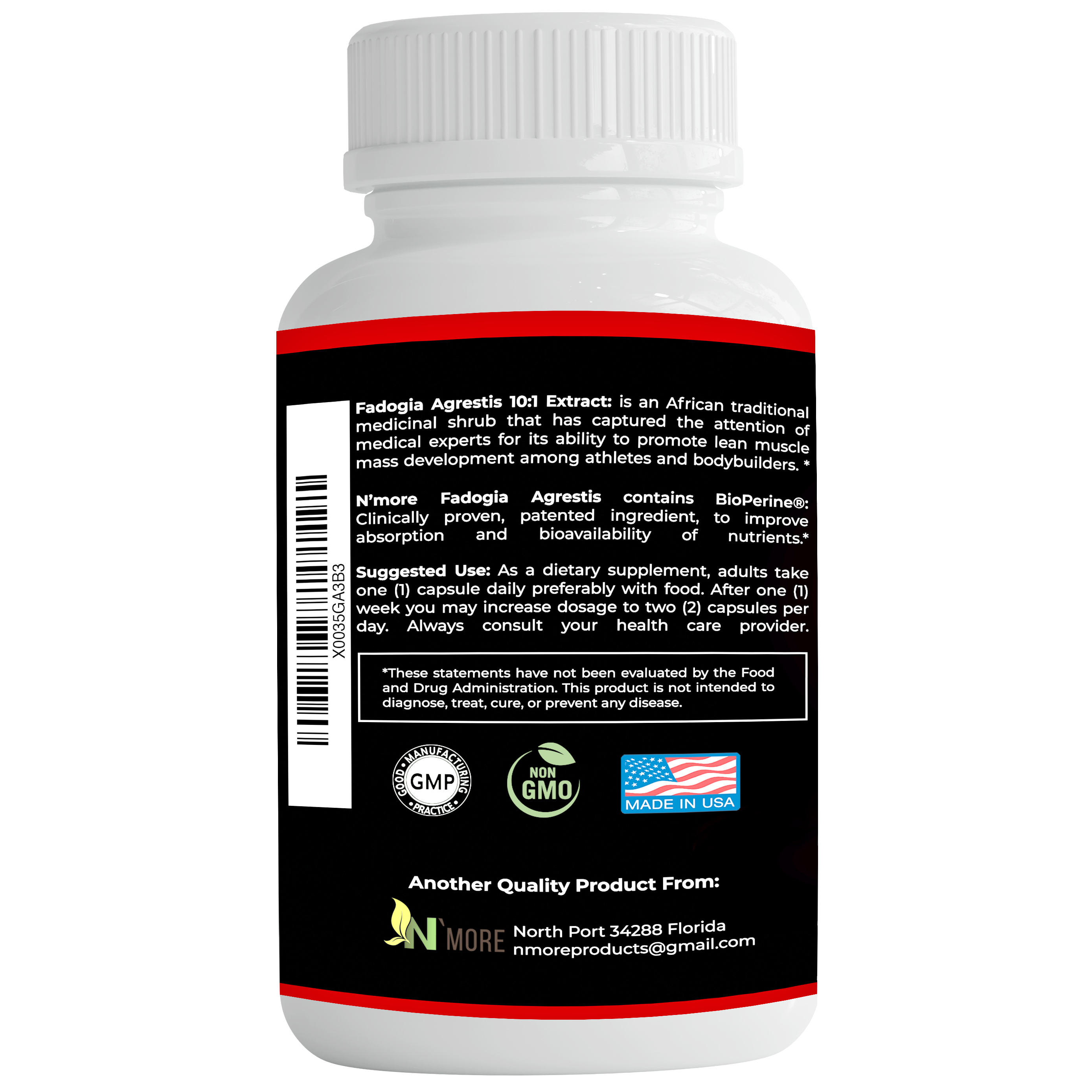 Fadogia Agrestis Extract 10:1 - 60 600mg Vegicaps - Stearate Free - image 3 of 4