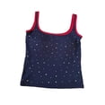 thumbnail image 4 of PNTUTB Tank Top for Women Round-Neck Spaghetti-Strap Camisoles Fashion Solid-Color Rhinestone-Embellished Slim Sleeveless Top with Padded Cups, 4 of 6