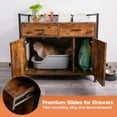 thumbnail image 3 of TC-HOMENY Cat Litter Box Enclosure Cabinet Wooden Pet House Furniture End Table Drawer Storage, 3 of 10
