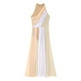 thumbnail image 6 of Linjinx Women's Lyrical Dance Costume Color Block Side Split Flowy Maxi Dress Contemporary Dancewear Nude XL, 6 of 6