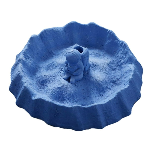 Lindo cenicero de resina con forma de astronauta para el hogar, mini estatua decorativa de escritorio. Círculo azul oscuro