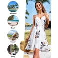 thumbnail image 4 of Women's Summer Dresses 2024 Spring Floral V Neck Adjustable Spaghetti Casual Beach Outfits Clothes Flowy Wrap Dress, 4 of 6