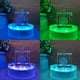 thumbnail image 2 of Elegante base de luz LED recargable, pedestal redondo con control remoto para exhibiciones de arte en vidrio y decoración de cristal, ideal para centros de mesa de bodas (cuadrado de 10 cm), 2 of 5