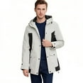 thumbnail image 3 of BXINGOHAI Men's Waterproof Rain Jacket Lightweight Mountain Sports Outdoor Trench Softshell Windproof Jacket for Hiking White S, 3 of 4