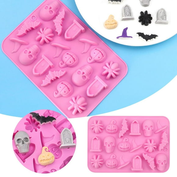 WIFKLSIIPG Celebrations with 18 Piece DIY Silicone Chocolate Craft Fearlessly Desserts for Trick or Treaters(Pink)