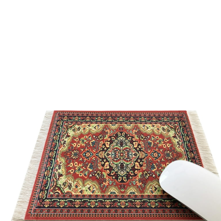 Red Oriental Woven Rug Mouse Pad Turkish Style Carpet Mousemat Com