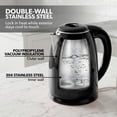 thumbnail image 4 of OVENTE 1.7L Double Wall Electric Tea Kettle, 1100W Power, Black KD64B, Water Boiler with Cool-Touch Exterior, Stainless Steel Interior, Auto Shut-Off, Boil-Dry Protection & Locking Lid, Easy Clean, 4 of 8