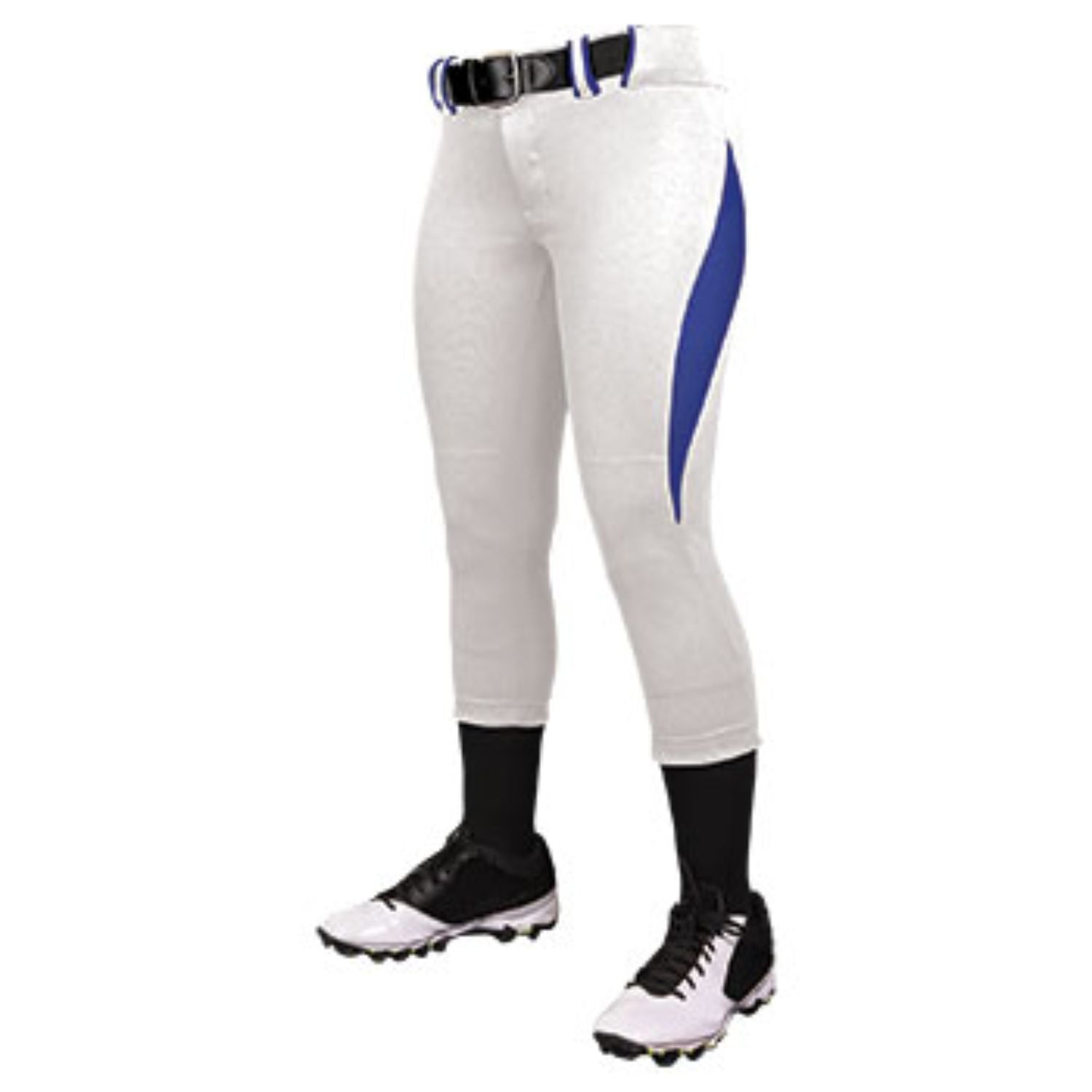 Champro Girls Surge 2 Color Softball Pant White Roy Blue LG