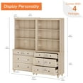 thumbnail image 3 of WAMPAT 72" Bookshelf with 3 Drawers, Tall Bookcase Large Display Book Case Shelf with 3 Tier Open Book Shelves，Library Wooden Bookshelves for Living Room,Office, Bedroom, Beige (2PCS), 3 of 8