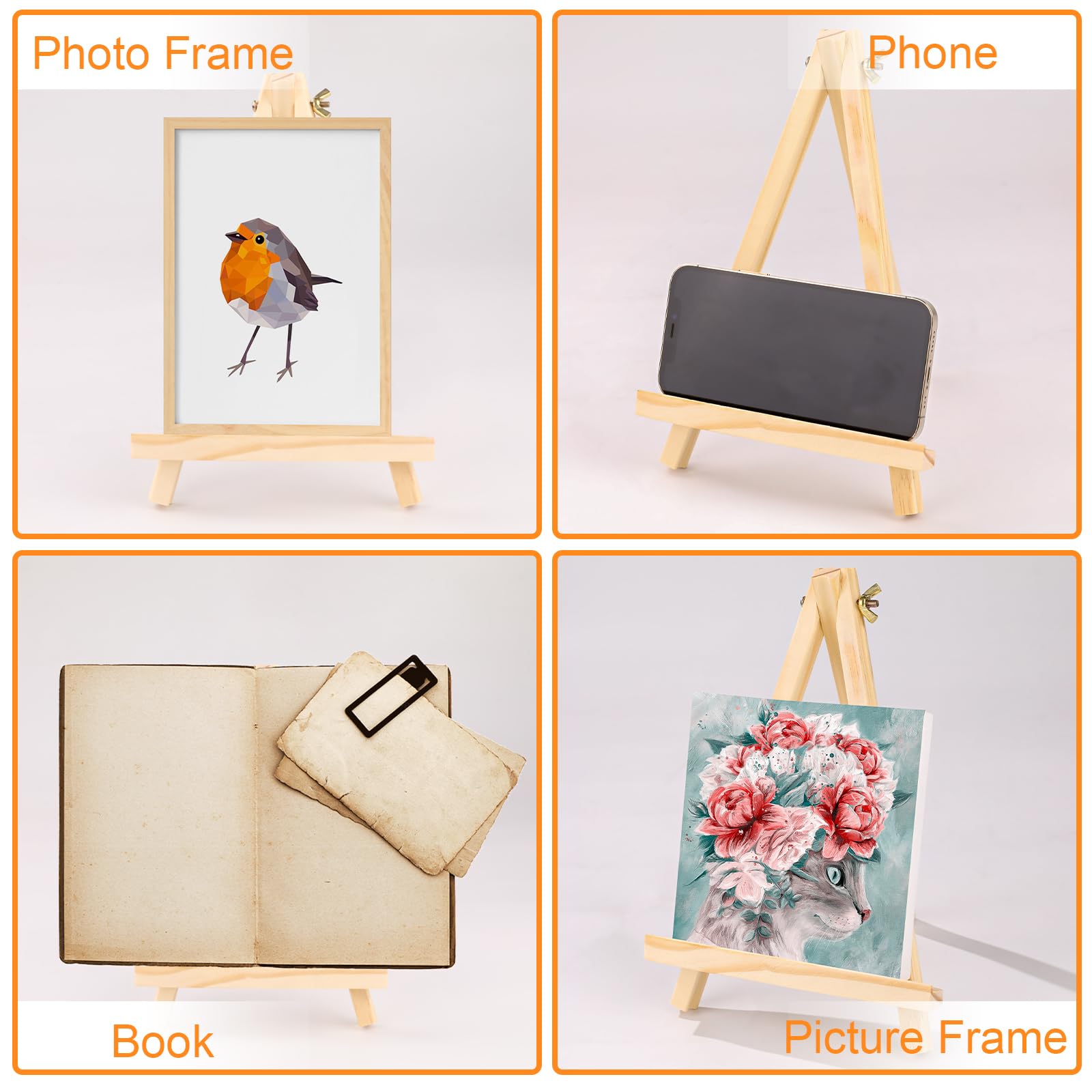 DIYMAG 4-Pack 9 Inch Wood Tabletop Easels photo 3