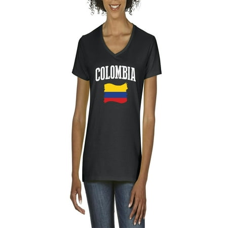 Colombia Women V-Neck T-Shirt (Best Women In Colombia)