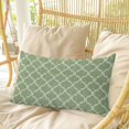thumbnail image 4 of Green Moroccan Pillow Covers, Linen Long Throw Pillow Case, Morocco Boho Ethnic Abstract Geometric Holiday Pillow Protector Decorative Cushion Cover for Living Room/Bedroom 20" x 30", 4 of 8