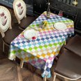 thumbnail image 2 of Pastel Color Checkered Pattern Rectangle Tablecloth 60"x102",Waterproof Polyester Rectangle Table Cloth, Wipeable Spillproof Polyester Tablecloth for Dining, Camping, Indoor and Outdoor, 2 of 6