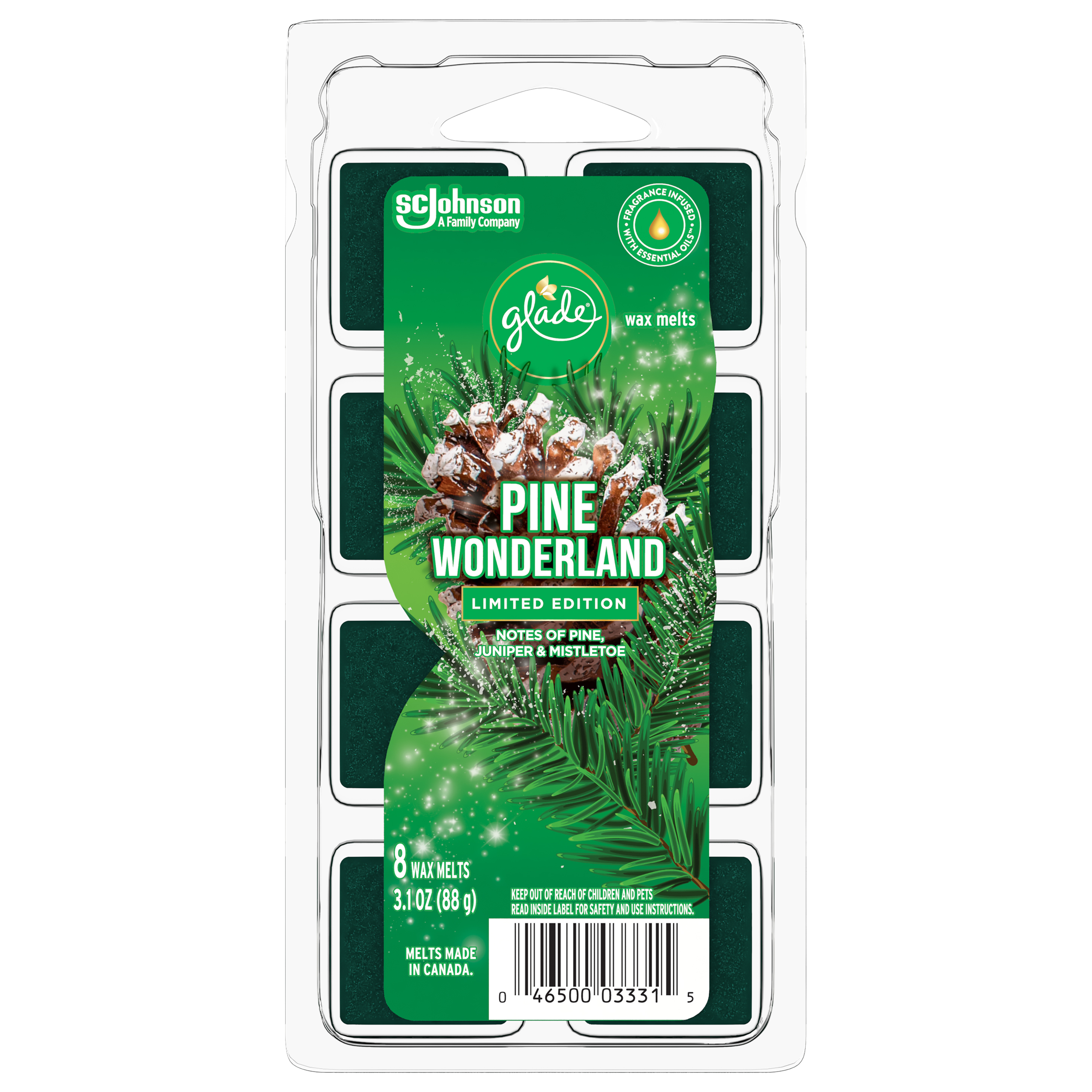 Wax Melts FEBREZE Fresh cut Pine Cubes LIMITED EDITION Glade Happy Glow  Holiday 37000455608