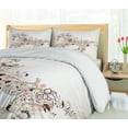 thumbnail image 5 of Ambesonne Abstract Duvet Cover Sets, Floral Horse Paisley, 2-Queen, Green Brown Pink, 5 of 7