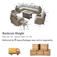 thumbnail image 5 of Ovios 10 Pieces Outdoor Patio Furniture Set with Fire Pit All-Weather Wicker Sectional with Swivel Chairs, Gray, 5 of 12