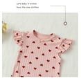 thumbnail image 3 of Bellafa Newborn Baby Girl's Bodysuit Ruffle Short Sleeve One-piece Infant Girl Ribbe Knit Romper Onesies Summer Outfits 0-18M, 3 of 6