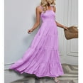 thumbnail image 4 of Werulen Smocked Tiered Sundresses for Women, Spaghetti Strap Long Summer Maxi Dresses for Women Sleeveless Loose Boho ​Dresses, 4 of 7
