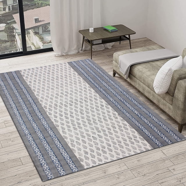 Casavani Tapis de Jardin Extérieur Tapis de Chambre, Gris 2x3 Pieds