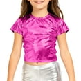 thumbnail image 4 of XAOFW Kids T-Shirts Performance Shiny Stretch Girls Boys Choir Pure Stage Comfortable Fit Youth Apparel Short Sleeve Solid Color O-Neck Soft Cozy Casual Daily Wear Tops, 4 of 4
